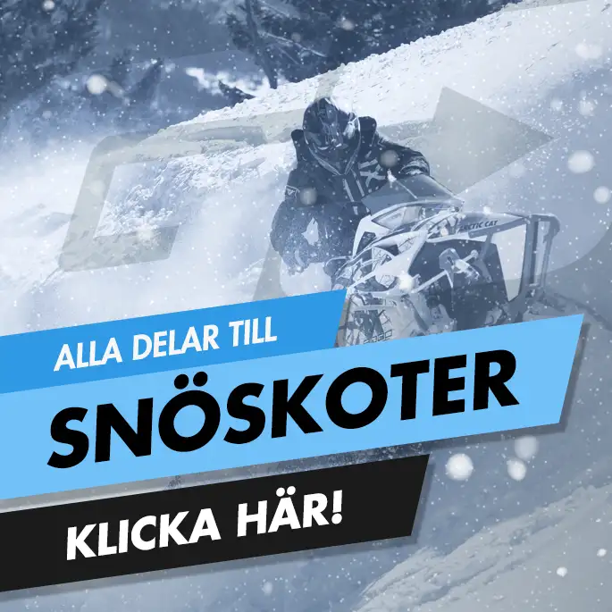 snöskoter i pudersnö som länkar till alla snöskoterdelar hos Gosnow