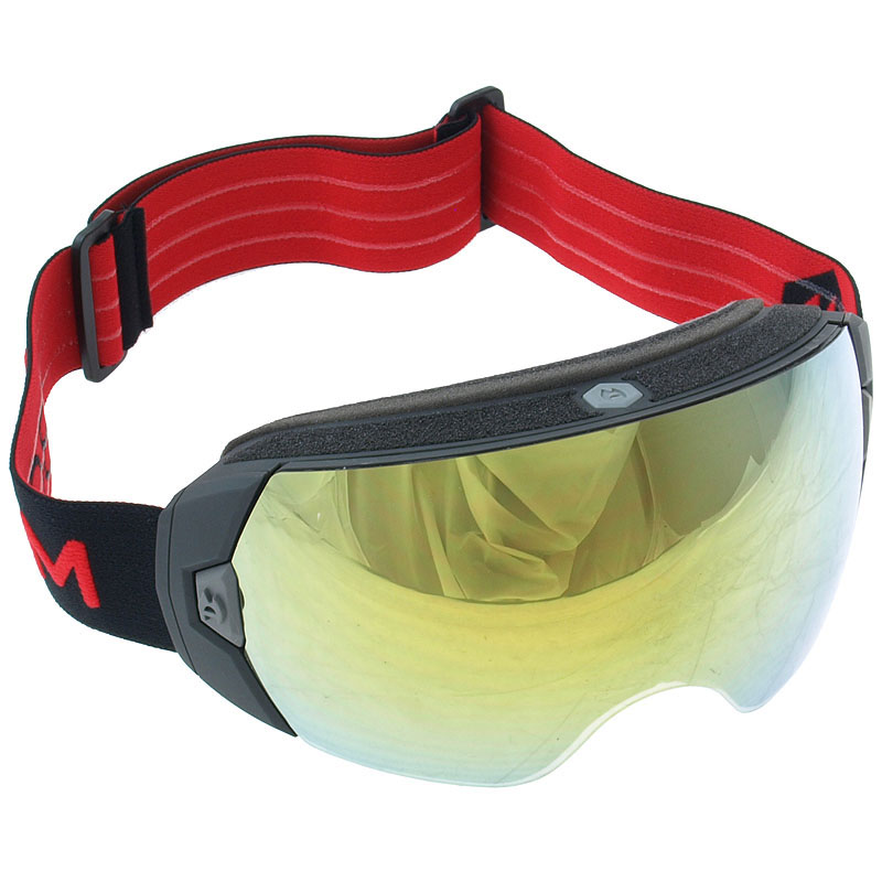 Abom Imfria skoterglasgon Goggles (Heet) Gold Rush Mirror, Svart/Rd