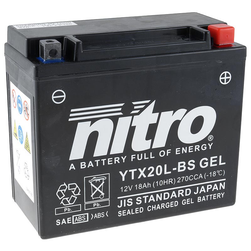 Nitro Batteri (YTX20L-BS) GEL
