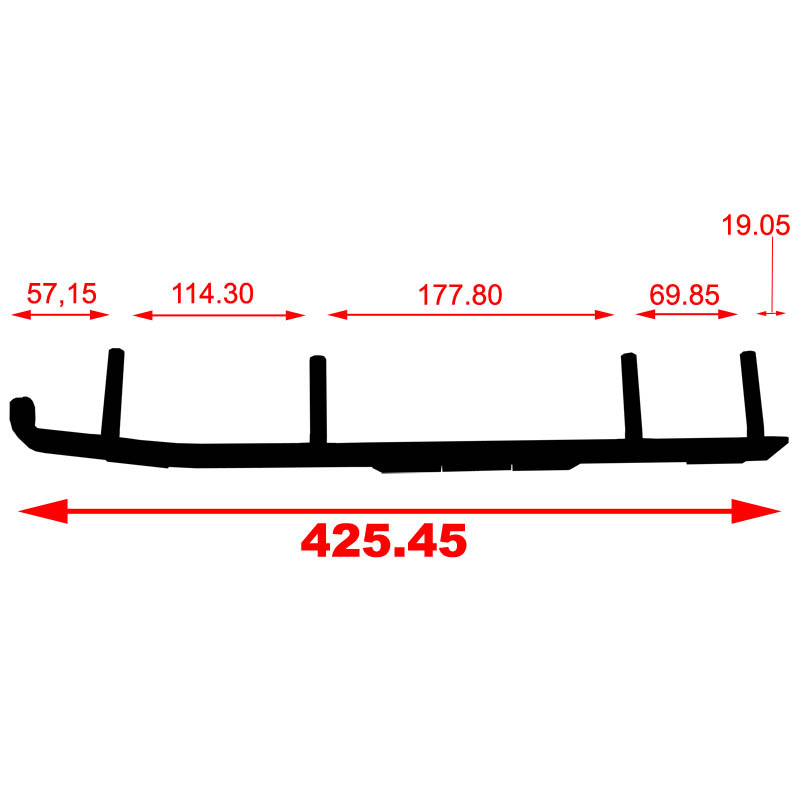 ACS Powersports Styrskena, Styrstl (Utan karbid)