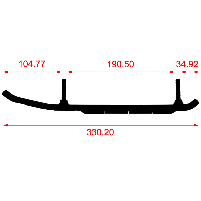 ACS Powersports Styrskena, Styrstl (Utan karbid) - Dual-Runner