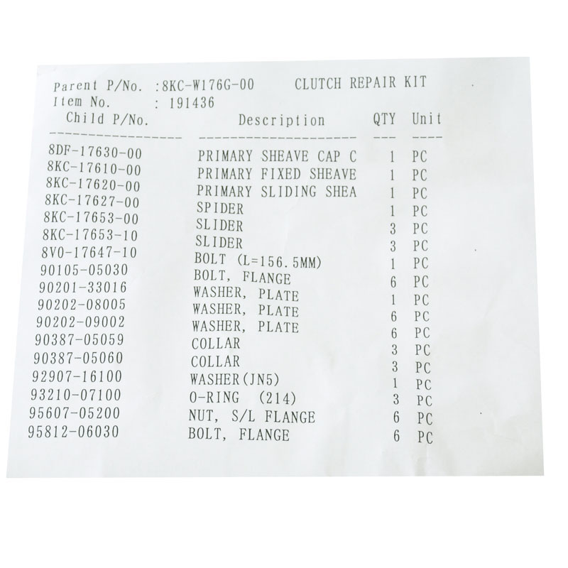 Yamaha Rep.sats, Primrvariator (8KCW176G0000)