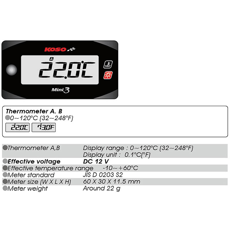 Koso Temperaturmtare (Mini 3)