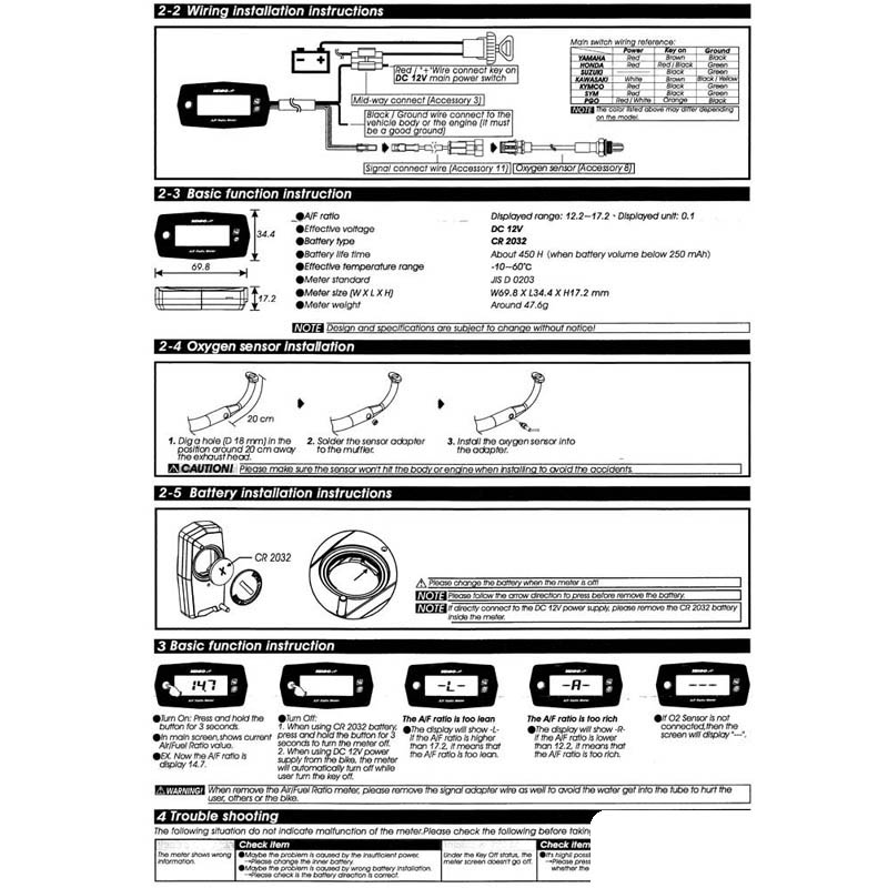 Koso A/F Ratio / Lambdamtare (4-takt)