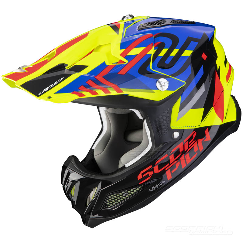 Scorpion VX-22 Motocrosshjlm (Neox) Neongul, Bl, Rd