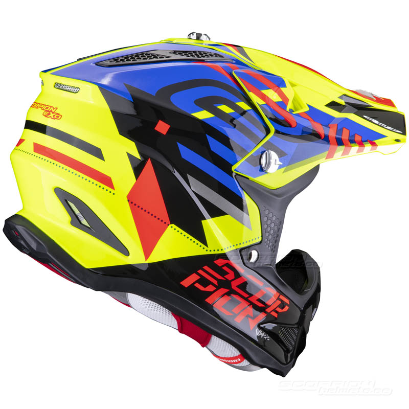 Scorpion VX-22 Motocrosshjlm (Neox) Neongul, Bl, Rd